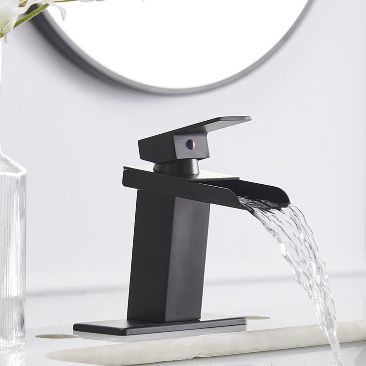 Matte Black Stainless Steel Single-Hole Waterfall Faucet