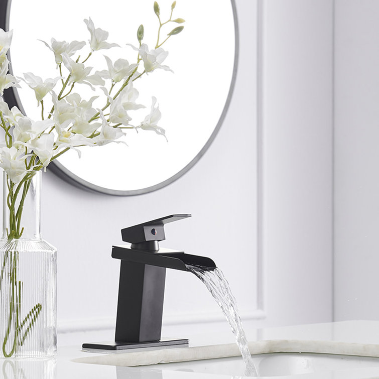 Matte Black Stainless Steel Single-Hole Waterfall Faucet