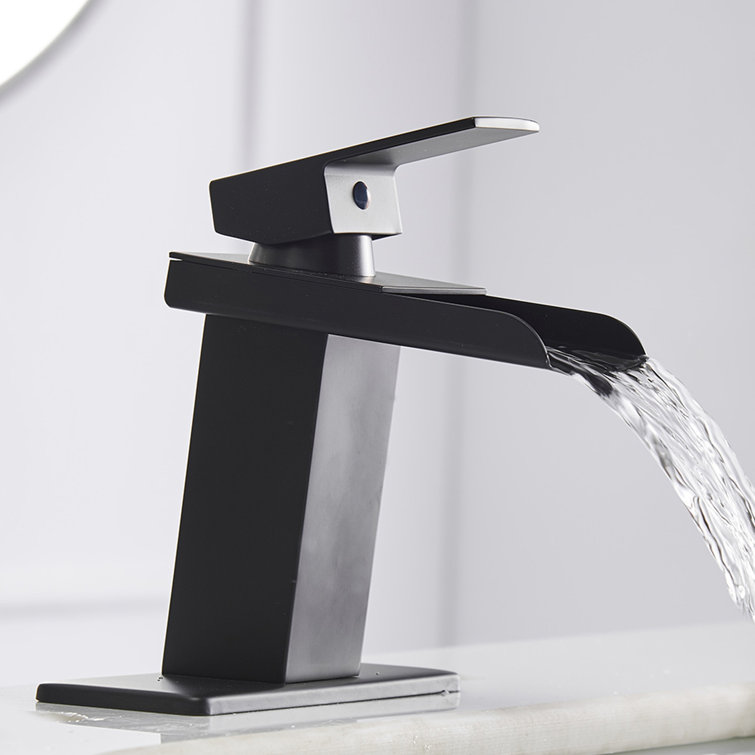 Matte Black Stainless Steel Single-Hole Waterfall Faucet