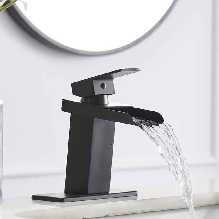 Matte Black Stainless Steel Single-Hole Waterfall Faucet