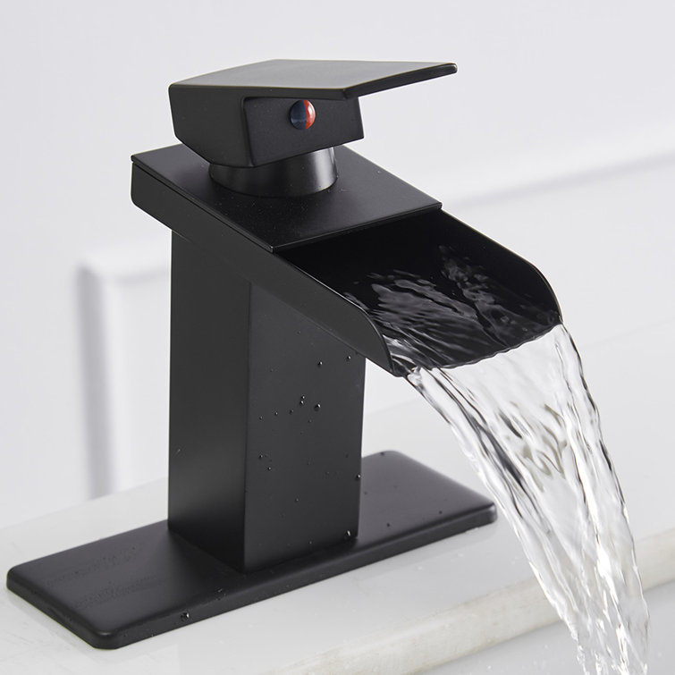 Matte Black Stainless Steel Single-Hole Waterfall Faucet