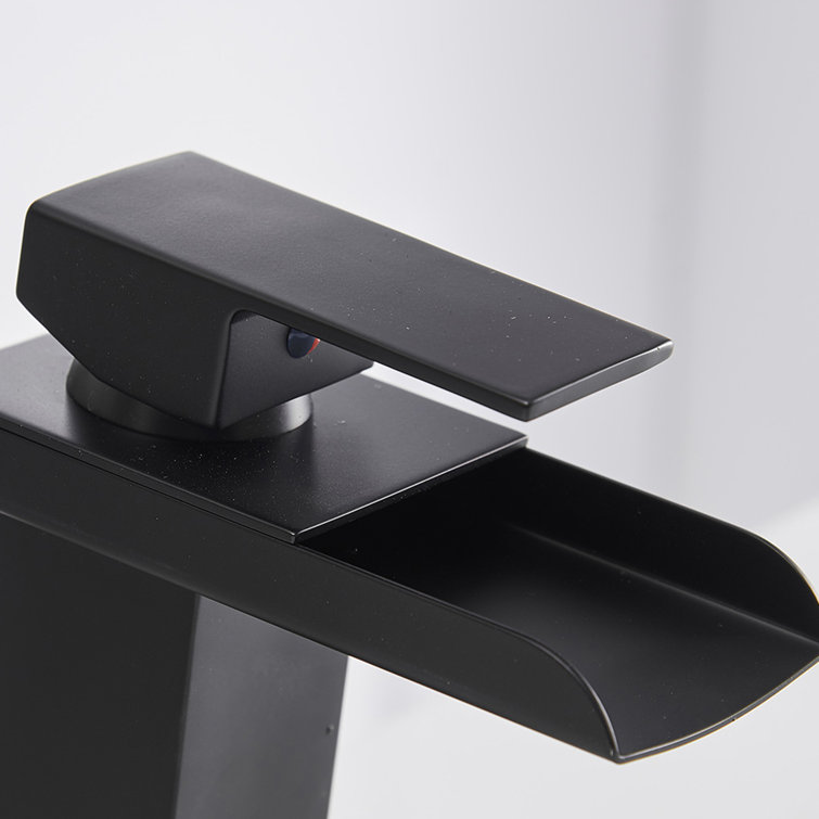 Matte Black Stainless Steel Single-Hole Waterfall Faucet