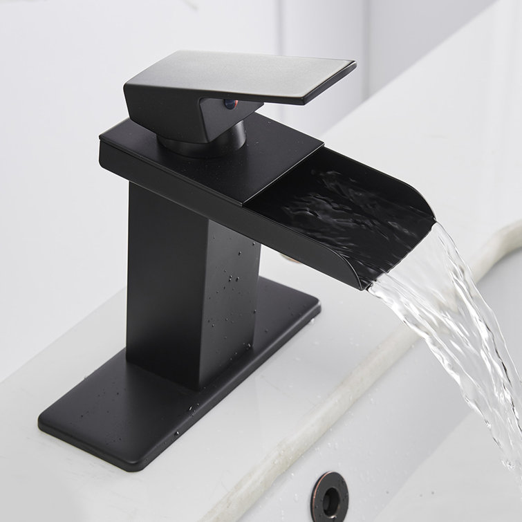 Matte Black Stainless Steel Single-Hole Waterfall Faucet