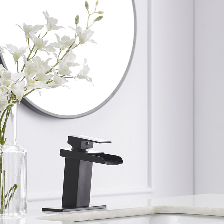Matte Black Stainless Steel Single-Hole Waterfall Faucet