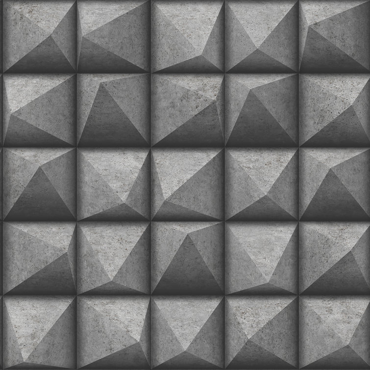 Dax Black and Grey 3D Geometric Wallpaper Roll