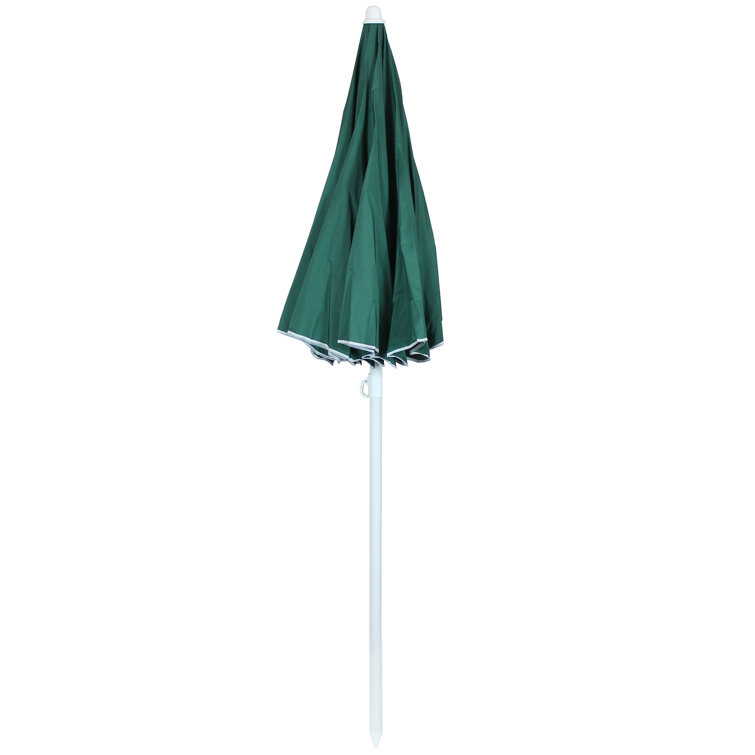 5-Foot Sage Green Polyester Beach Umbrella with Tilt Function