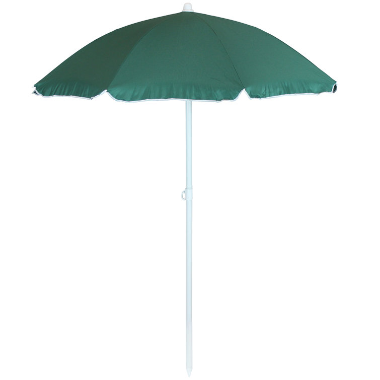 5-Foot Sage Green Polyester Beach Umbrella with Tilt Function