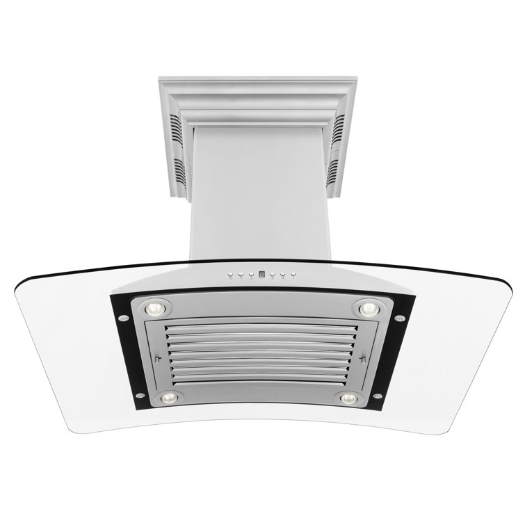 36" Stainless Steel Island Range Hood with Built-in Speakers