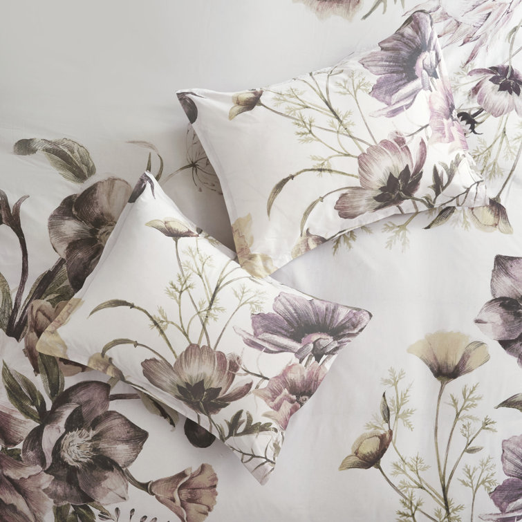Blush Floral Cotton Full/Queen Duvet Cover Set