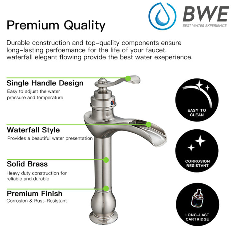 Brushed Nickel Single-Handle Vessel Sink Faucet