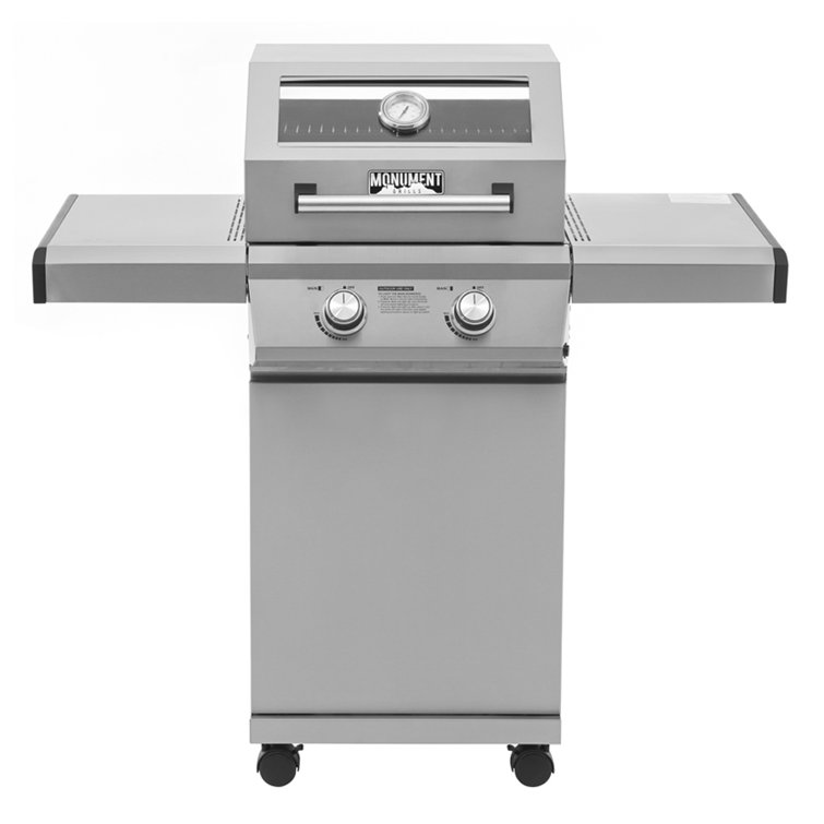 Monument 2-Burner Stainless Steel Propane Gas Grill with Clearview Lid