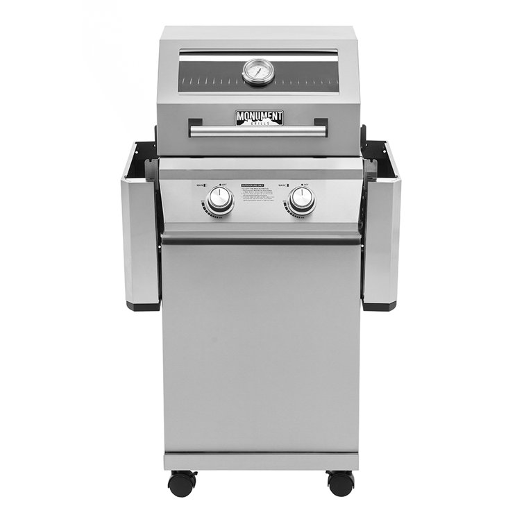 Monument 2-Burner Stainless Steel Propane Gas Grill with Clearview Lid