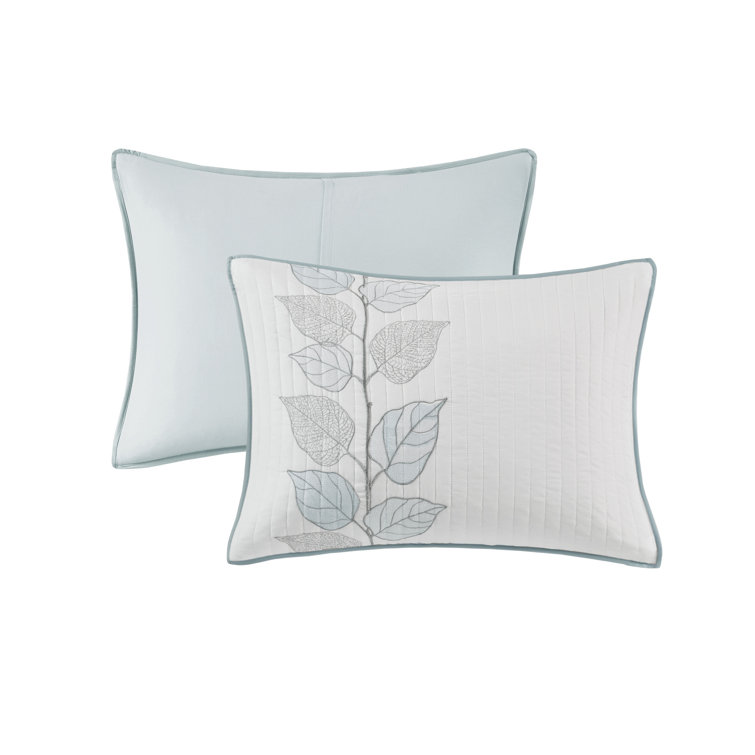 Blue Full Organic Microfiber Reversible Quilt Set
