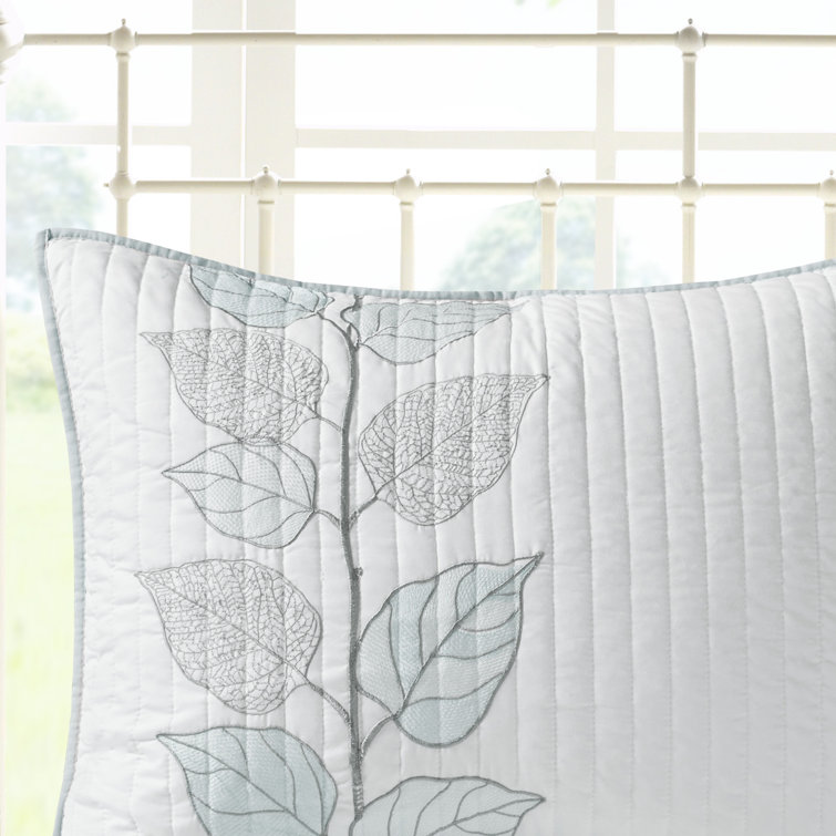 Blue Full Organic Microfiber Reversible Quilt Set