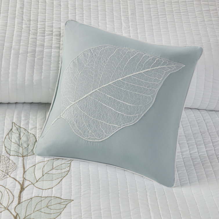 Blue Full Organic Microfiber Reversible Quilt Set