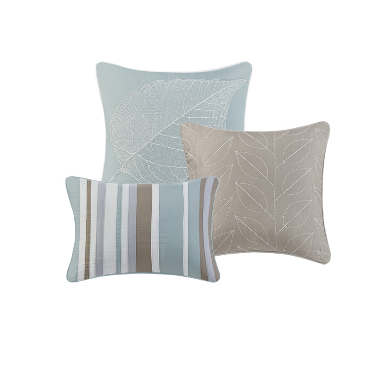 Blue Full Organic Microfiber Reversible Quilt Set