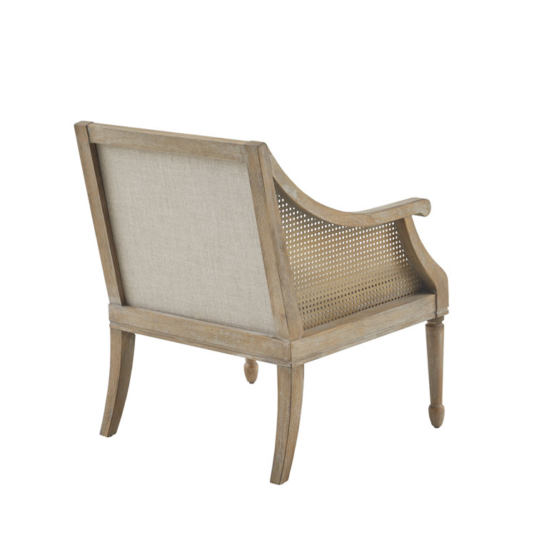 Isla Natural Wood and Beige Cushion Farmhouse Accent Chair