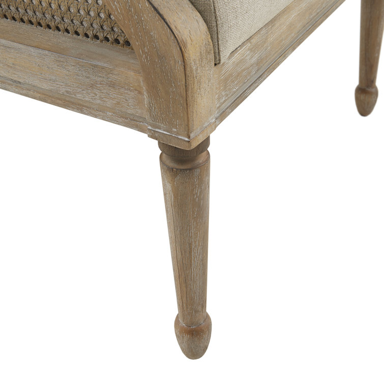 Isla Natural Wood and Beige Cushion Farmhouse Accent Chair