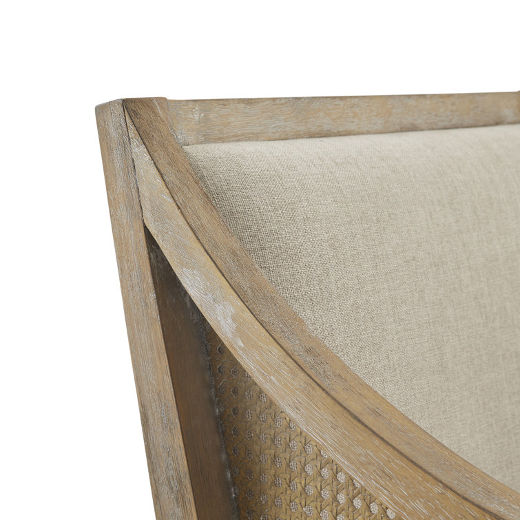 Isla Natural Wood and Beige Cushion Farmhouse Accent Chair