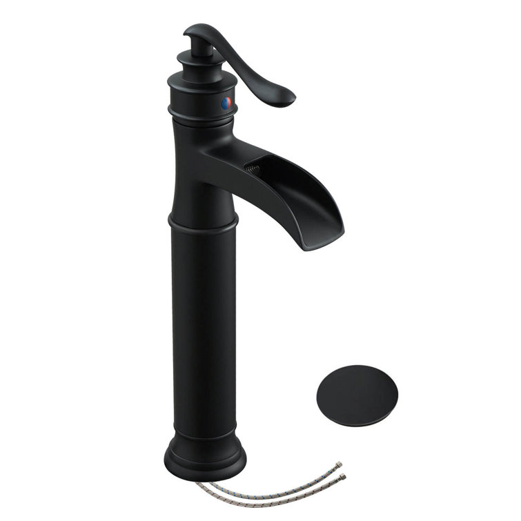 Matte Black Tall Single-Handle Vessel Sink Faucet