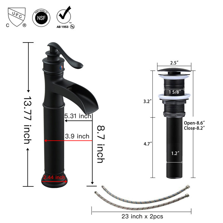 Matte Black Tall Single-Handle Vessel Sink Faucet