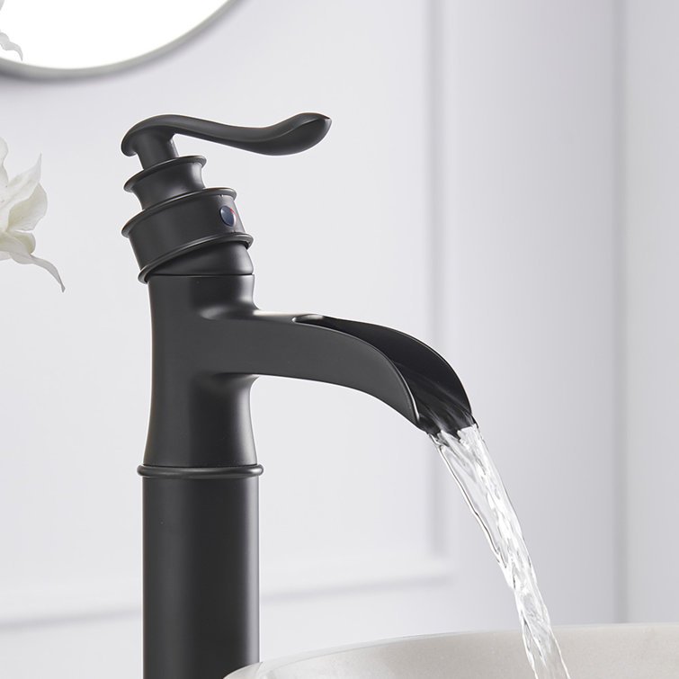 Matte Black Tall Single-Handle Vessel Sink Faucet