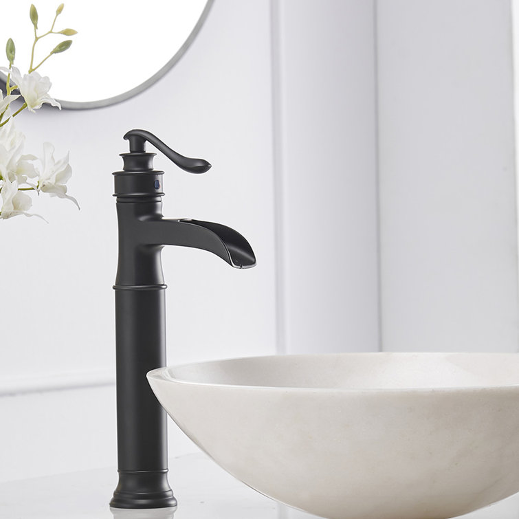 Matte Black Tall Single-Handle Vessel Sink Faucet