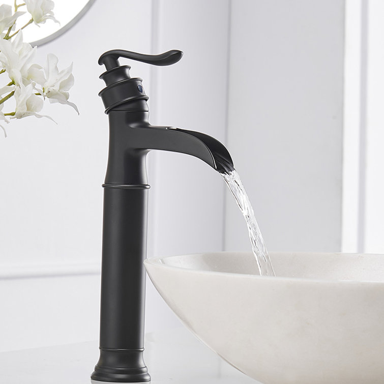 Matte Black Tall Single-Handle Vessel Sink Faucet