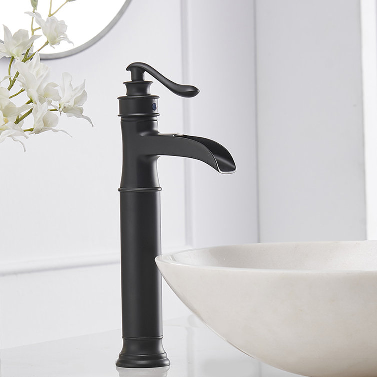 Matte Black Tall Single-Handle Vessel Sink Faucet