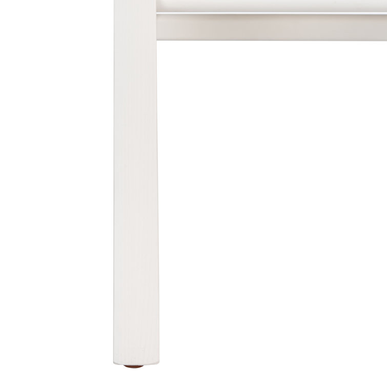 Elegant Coastal White Wood & Natural Cane Side Chair