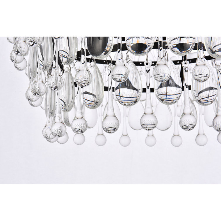Nordic Black and Clear Crystal Tiered Chandelier