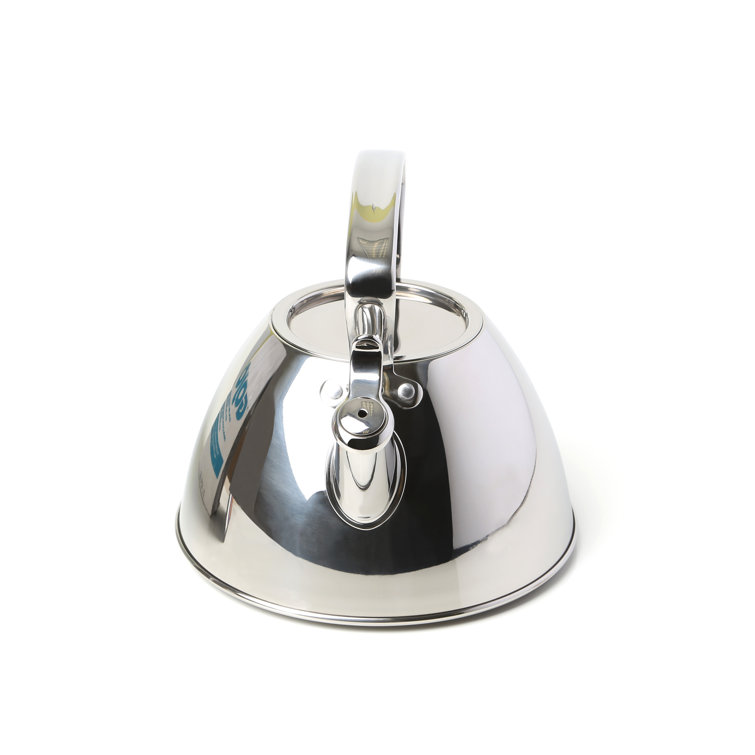 2-Quart Silver Stainless Steel Whistling Tea Kettle