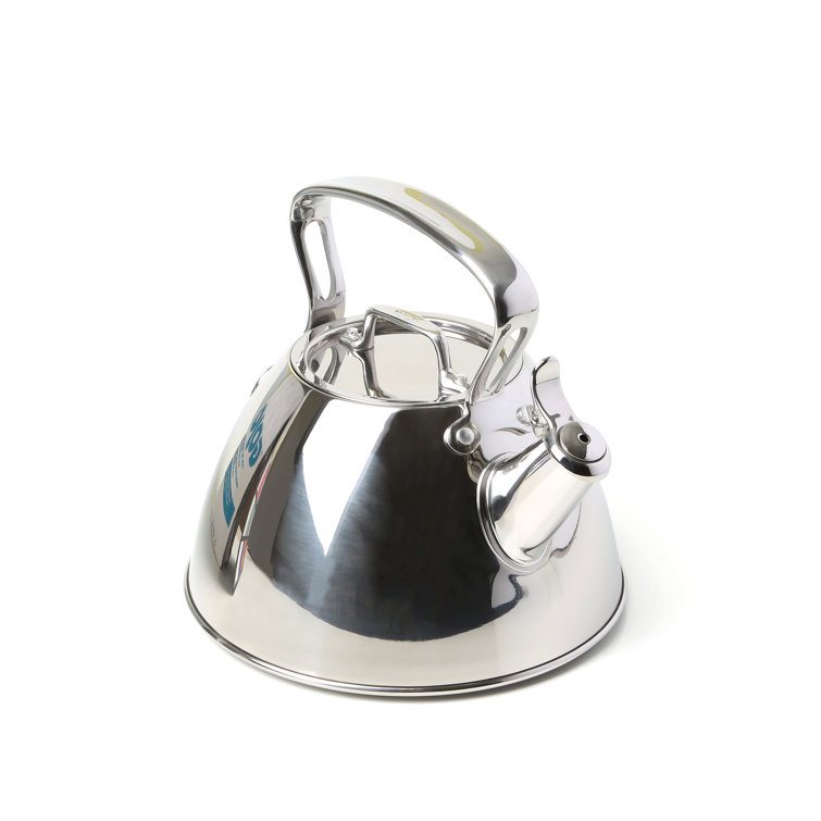 2-Quart Silver Stainless Steel Whistling Tea Kettle