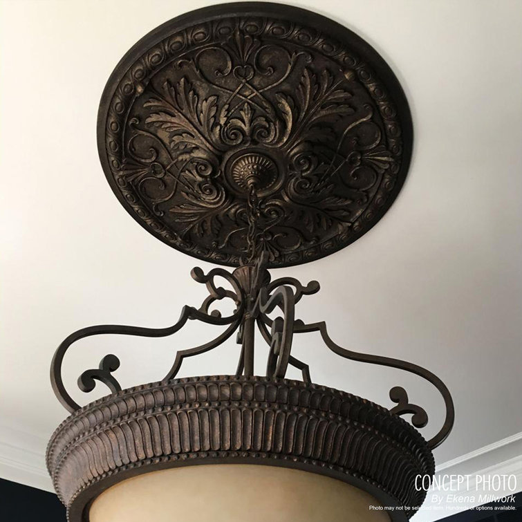 Pale Gold Polyurethane Decorative Ceiling Medallion, 18"