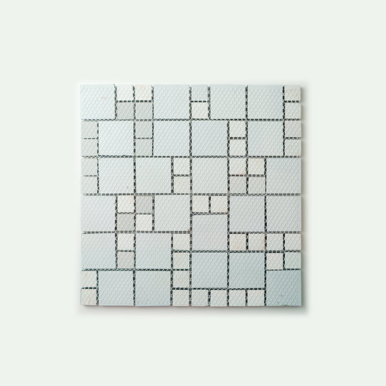 Lake Shore Blue Polished Glass Mosaic Wall Tile