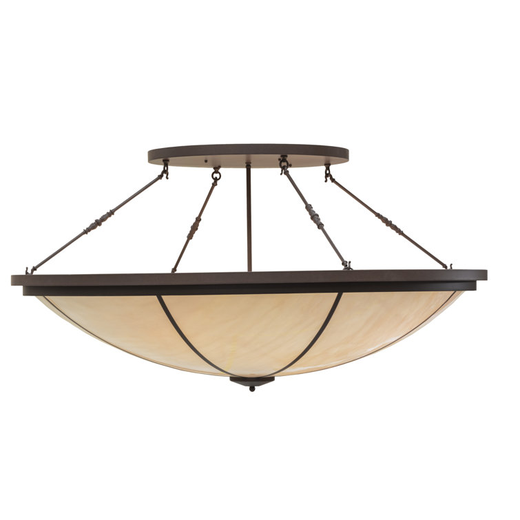 Contemporary 8-Light LED Glass Globe Semi-Flush Mount