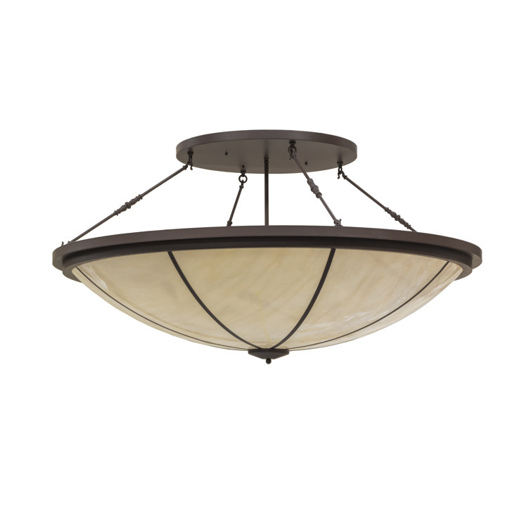 Contemporary 8-Light LED Glass Globe Semi-Flush Mount