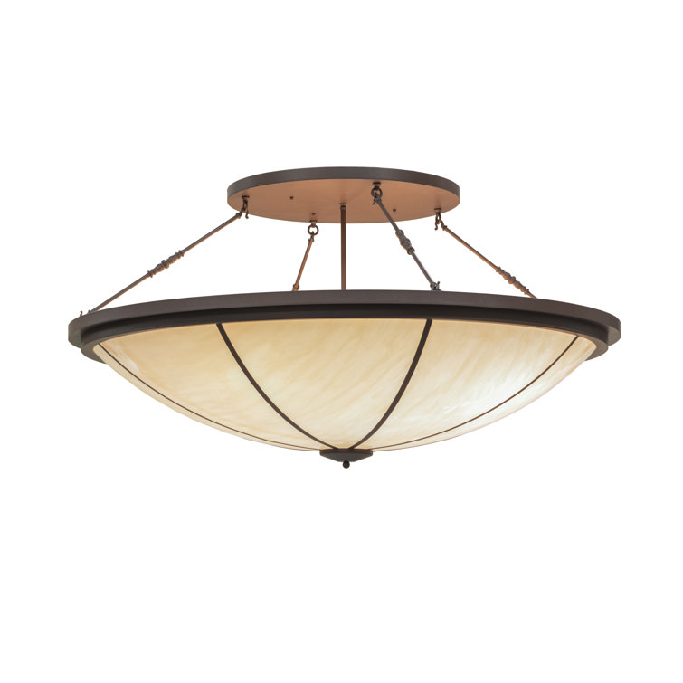 Contemporary 8-Light LED Glass Globe Semi-Flush Mount
