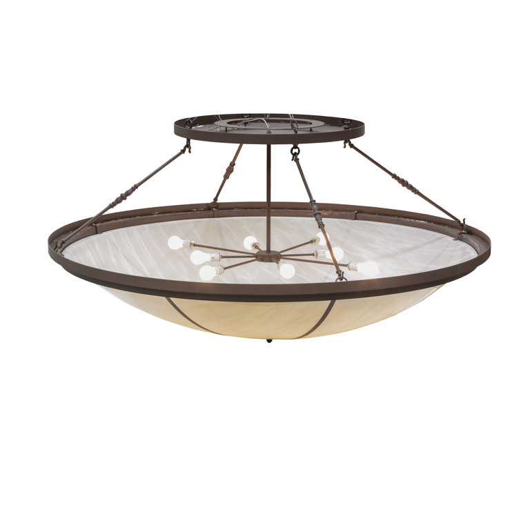 Contemporary 8-Light LED Glass Globe Semi-Flush Mount