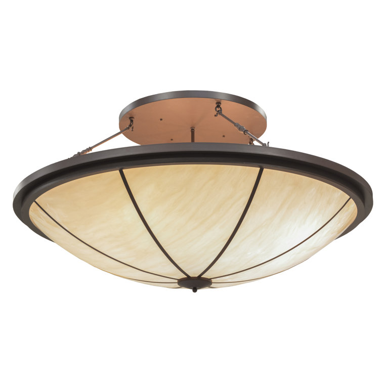Contemporary 8-Light LED Glass Globe Semi-Flush Mount
