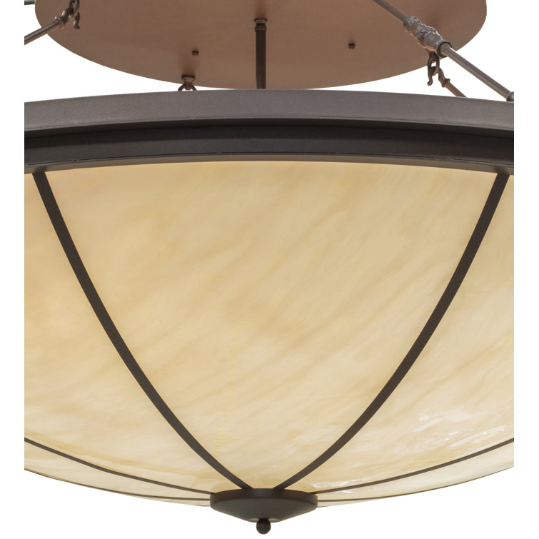 Contemporary 8-Light LED Glass Globe Semi-Flush Mount
