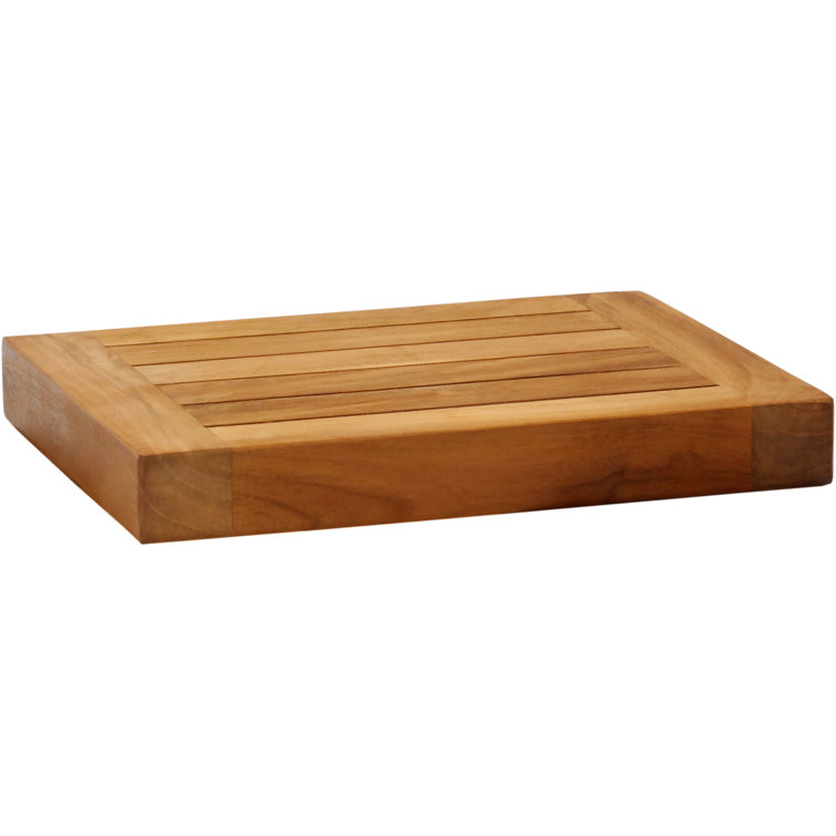 Moa Teak 12" Floating Wall Shelf with Stainless Steel Hardware