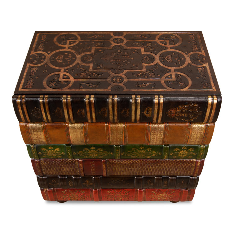 Multicolor Faux Book Design Traditional Accent Chest