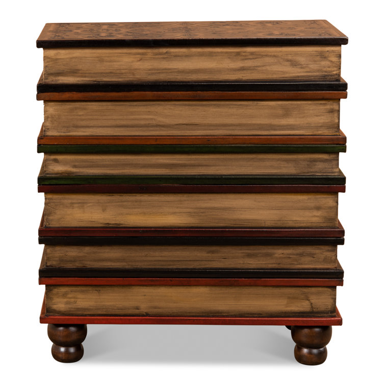 Multicolor Faux Book Design Traditional Accent Chest