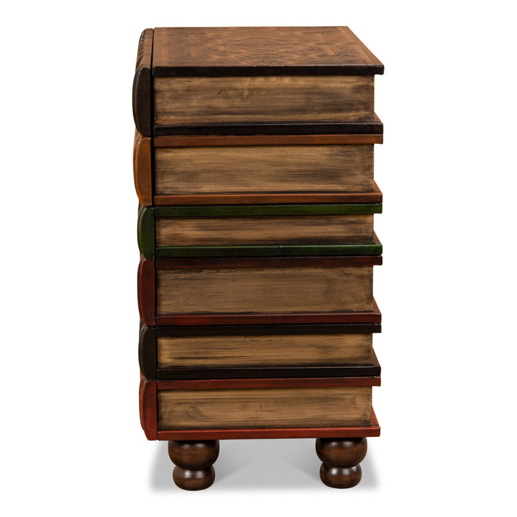 Multicolor Faux Book Design Traditional Accent Chest