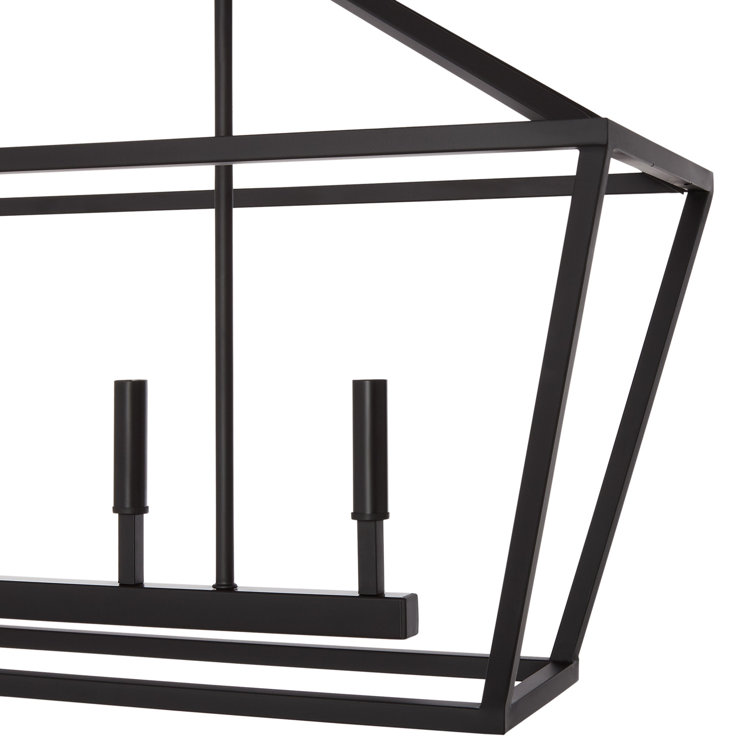 Elegant Matte Black 56" Taper Candle Chandelier with Adjustable Rods