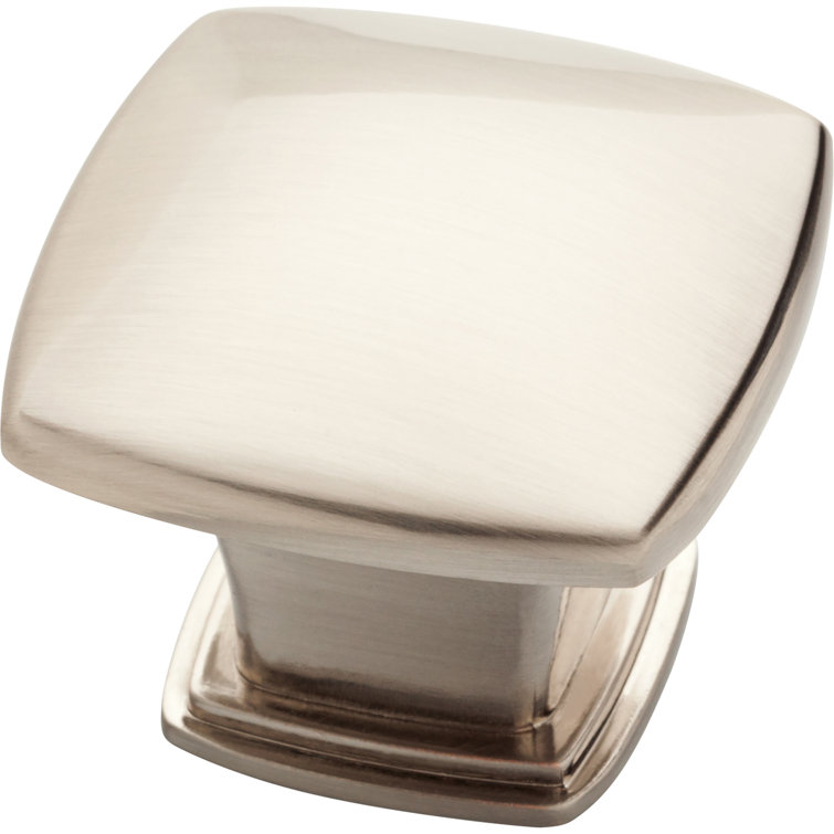 Brushed Nickel Square Cabinet Knob with Mounting Hardware