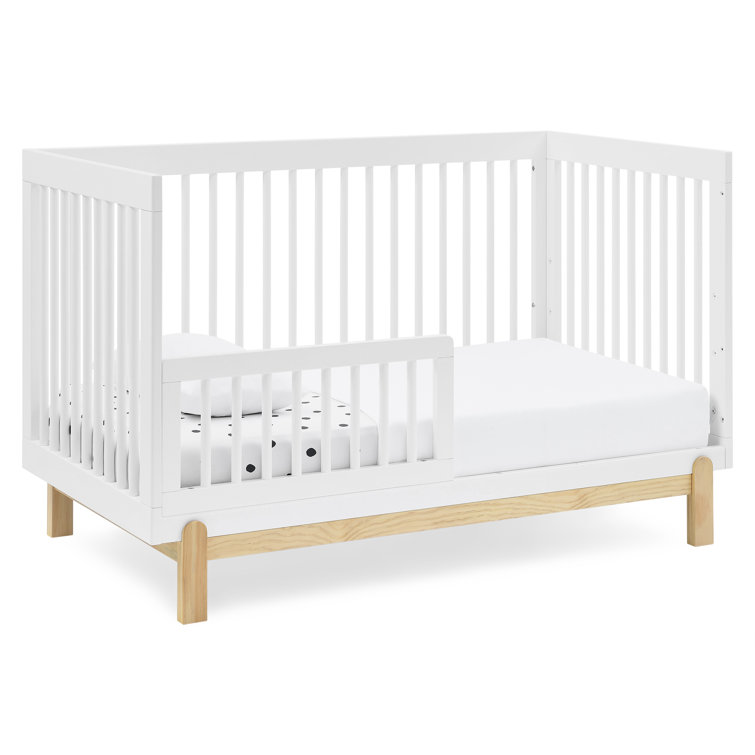 Bianca White and Natural Wood 4-in-1 Convertible Crib