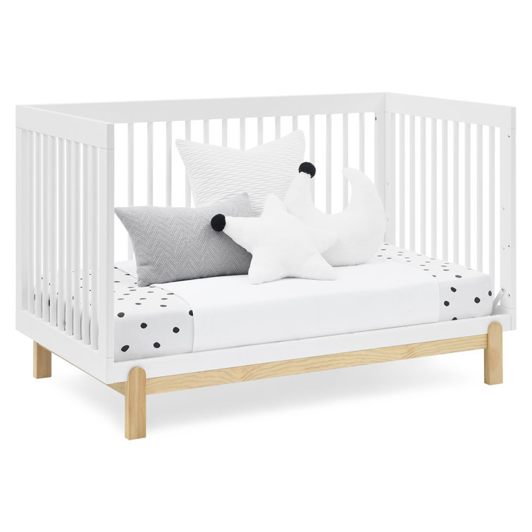 Bianca White and Natural Wood 4-in-1 Convertible Crib