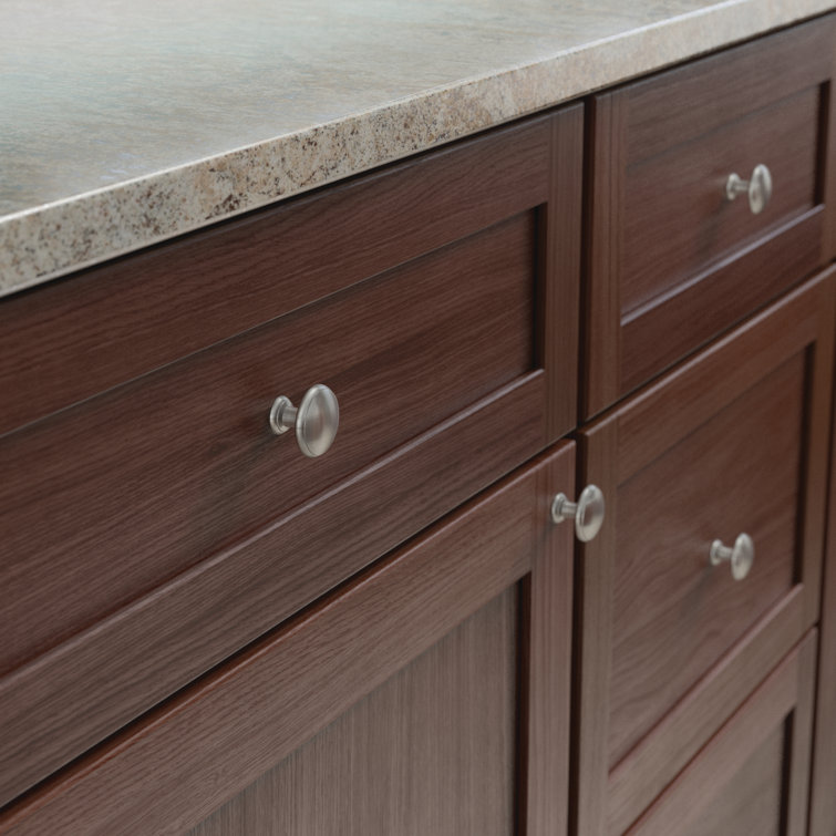 Brushed Nickel Round Cabinet Knob Multipack with Mounting Hardware
